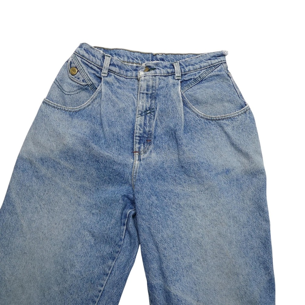 Vintage Lee Riders Jeans Womens 12 Light Wash Blue High Rise Tapered Fit 90s